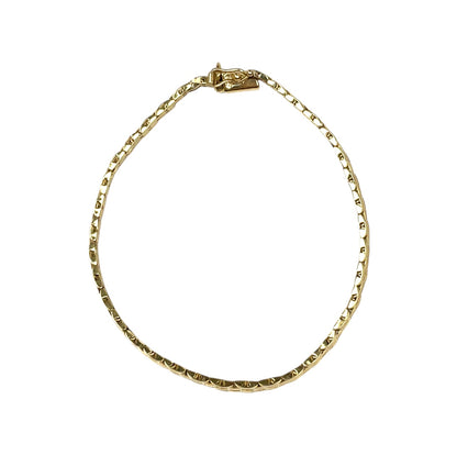 18ct Yellow Gold Brick Link Bracelet (7.5")