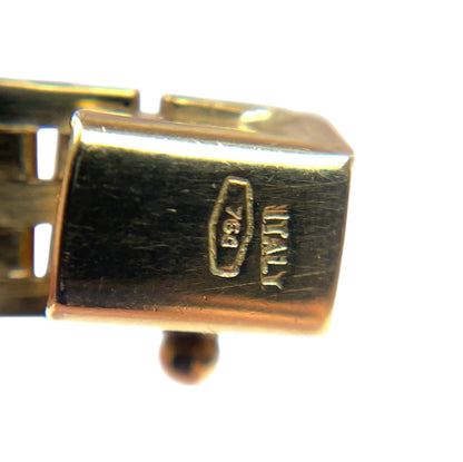 18ct Yellow Gold Brick Link Bracelet (7.5")