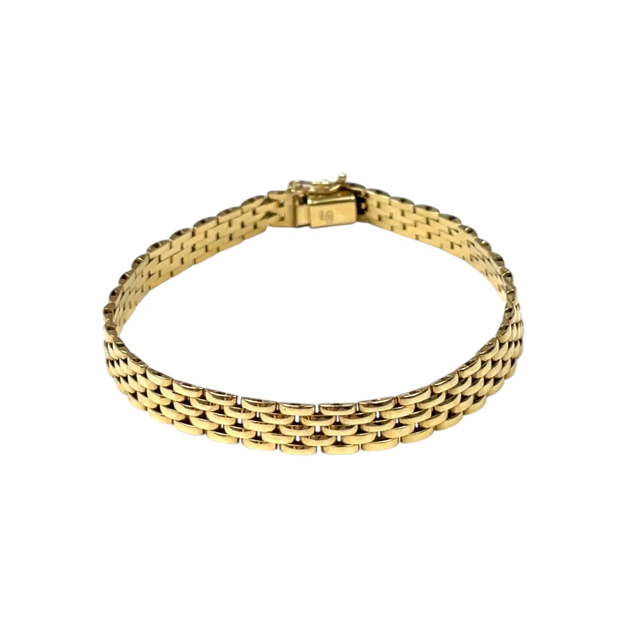 18ct Yellow Gold Brick Link Bracelet (7.5")