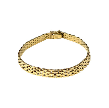 18ct Yellow Gold Brick Link Bracelet (7.5")