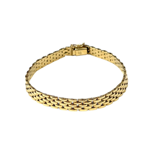 18ct Yellow Gold Brick Link Bracelet (7.5")