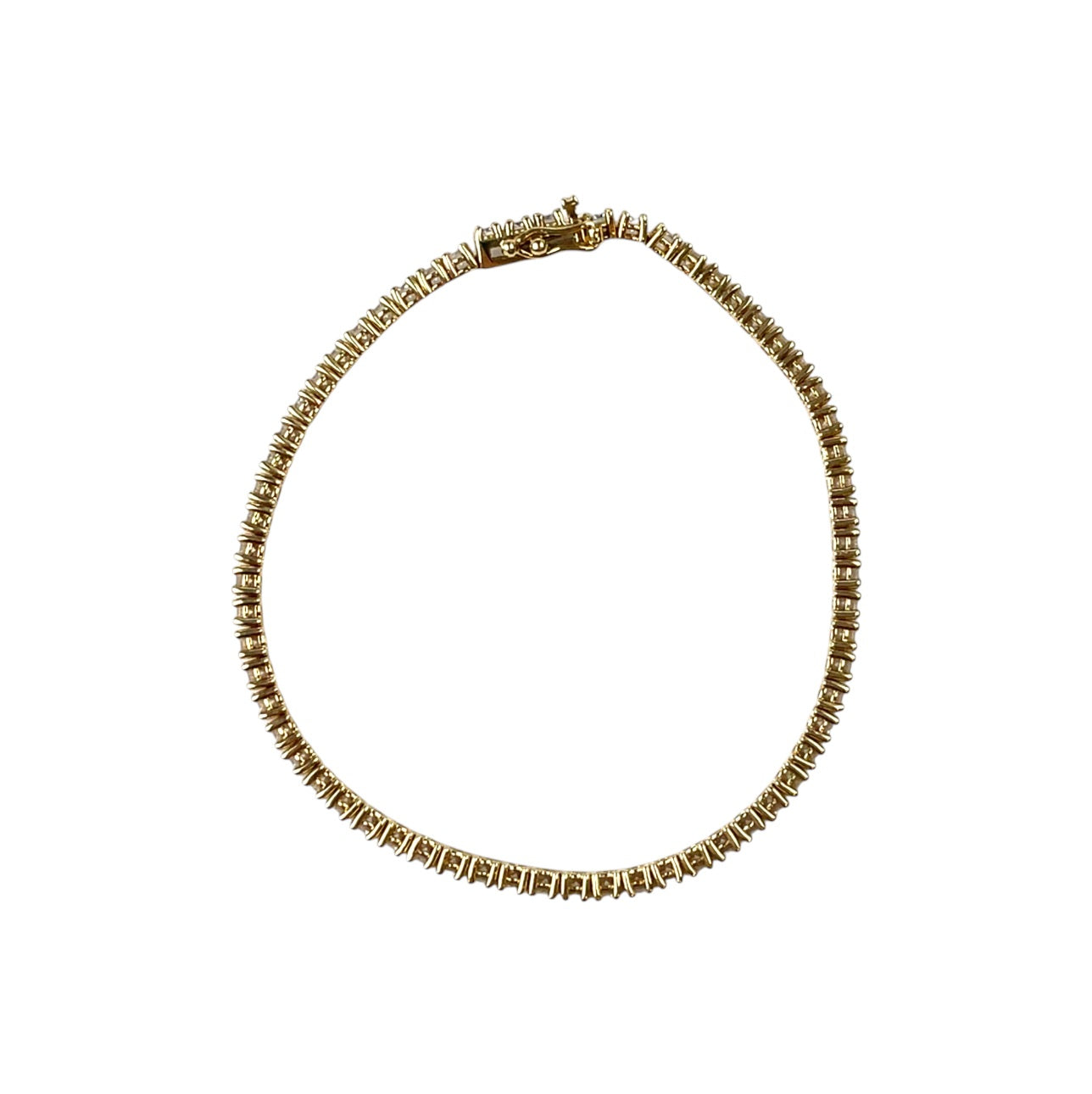 18ct Yellow Gold 2.00ct Diamond Tennis Bracelet (7")