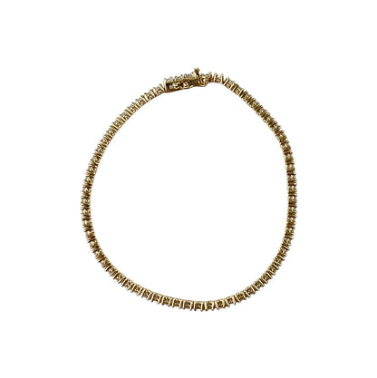 18ct Yellow Gold 2.00ct Diamond Tennis Bracelet (7")