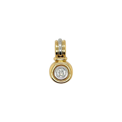 18ct Yellow & White Gold Diamond Pendant