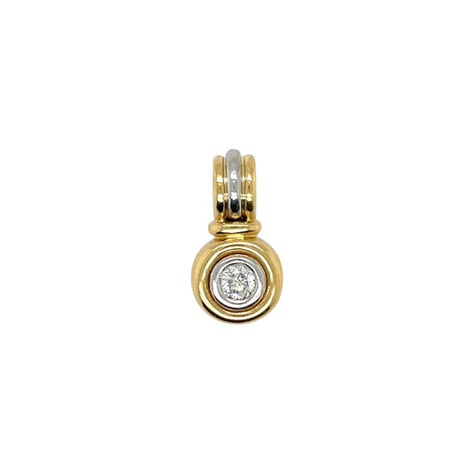 18ct Yellow & White Gold Diamond Pendant