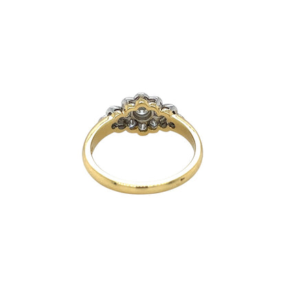 18ct Yellow Gold Diamond Cluster Ring (N1/2)