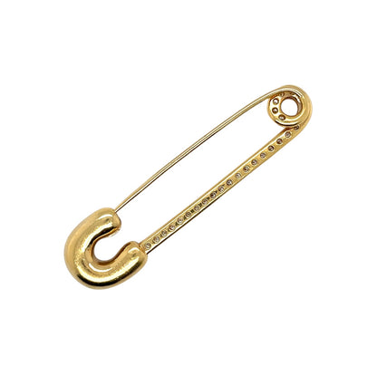 18ct Yellow Gold & Diamond Adler Safety Pin Brooch