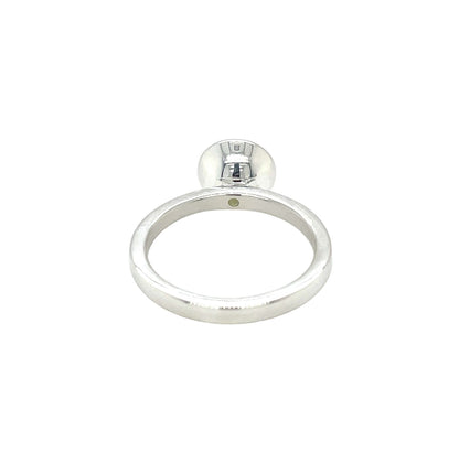 Silver Round Peridot Ring (O)