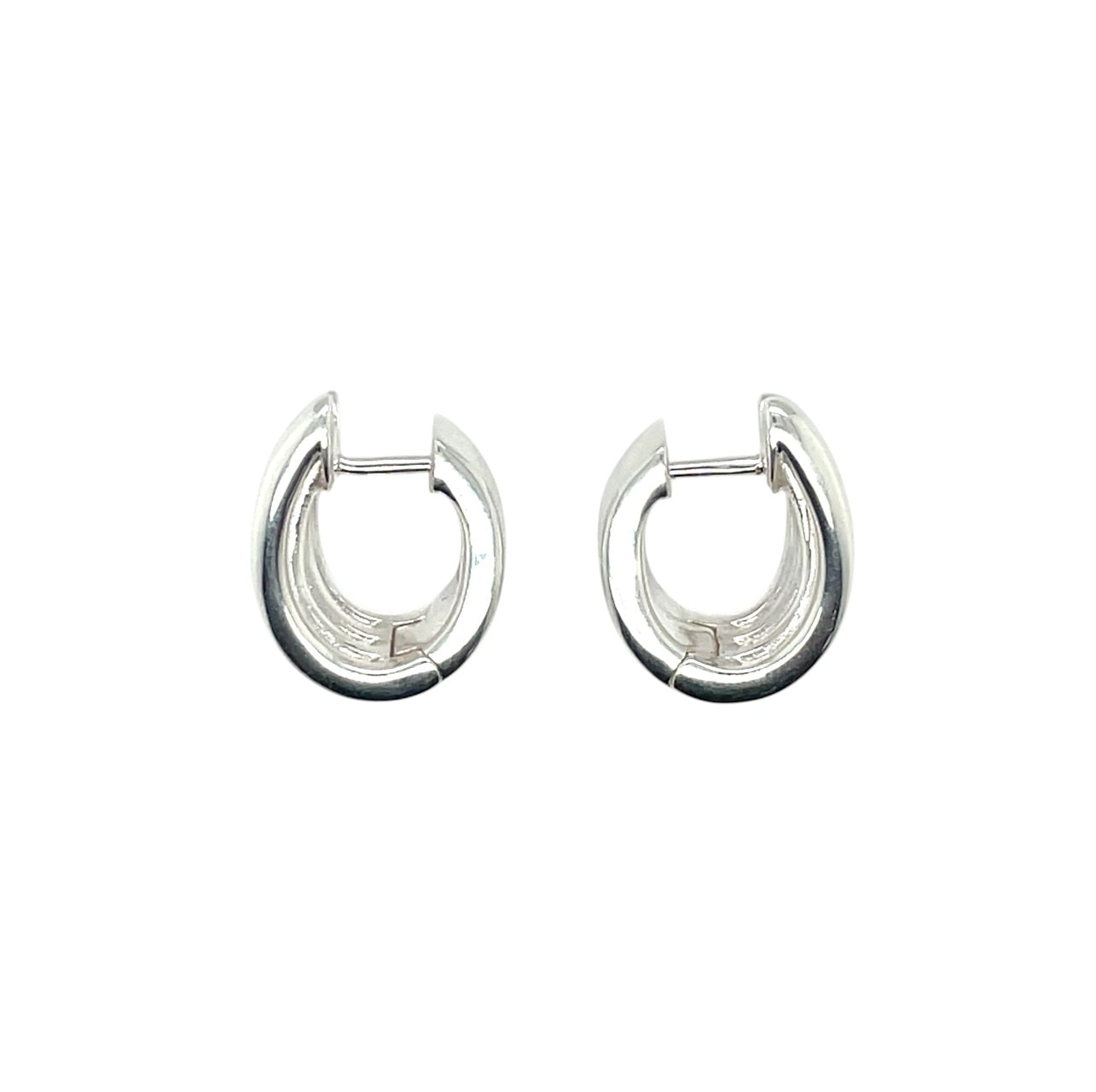 Silver Hinged Hoop Earrings