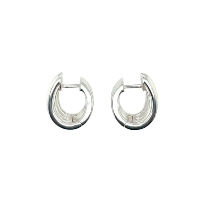 Silver Hinged Hoop Earrings