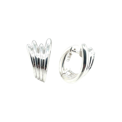 Silver Hinged Hoop Earrings