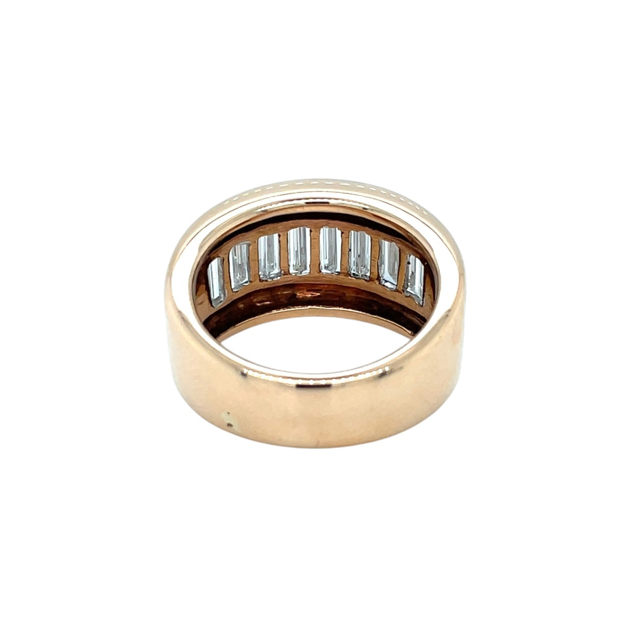 18ct Rose Gold Baguette Cut Diamond Ring (O)
