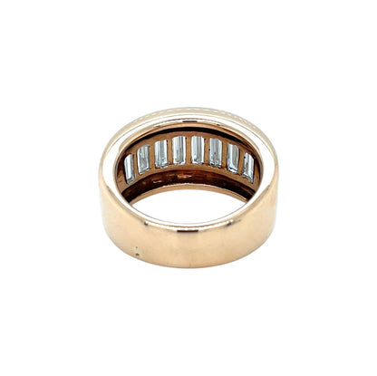 18ct Rose Gold Baguette Cut Diamond Ring (O)