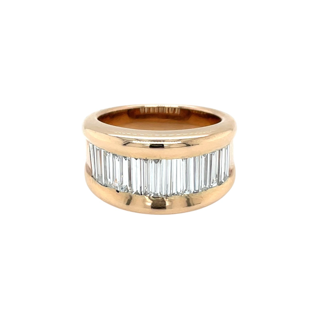 18ct Rose Gold Baguette Cut Diamond Ring (O)