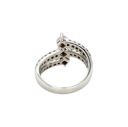18ct White Gold Three Strand Diamond Dress Ring (P)
