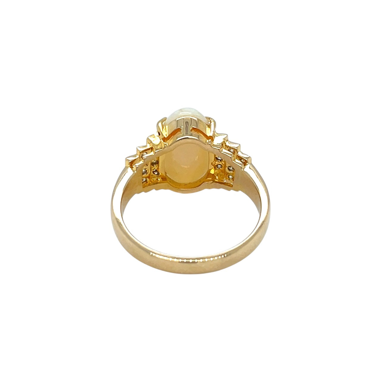 18ct Yellow Gold Opal & Diamond Ring (N)