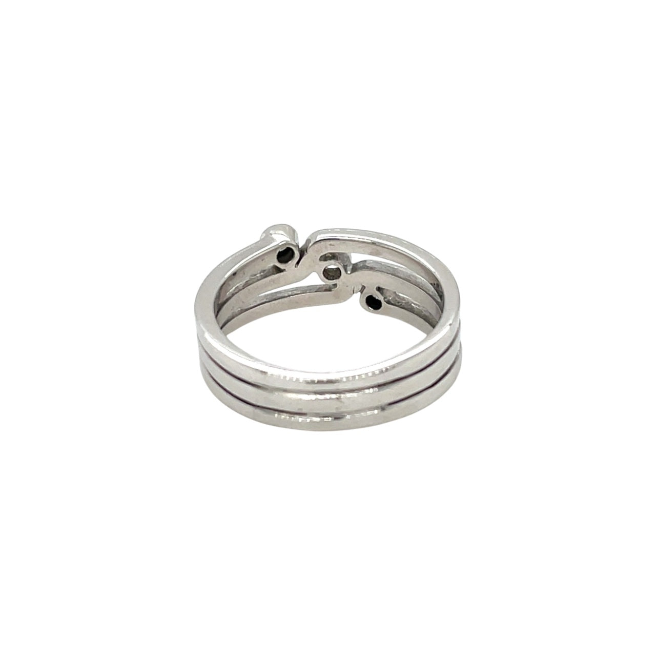 18ct White Gold Three Stone Diamond Ring (L)