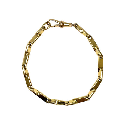 18ct Yellow Gold Bar Link Bracelet (8")
