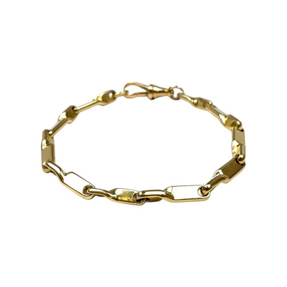 18ct Yellow Gold Bar Link Bracelet (8")