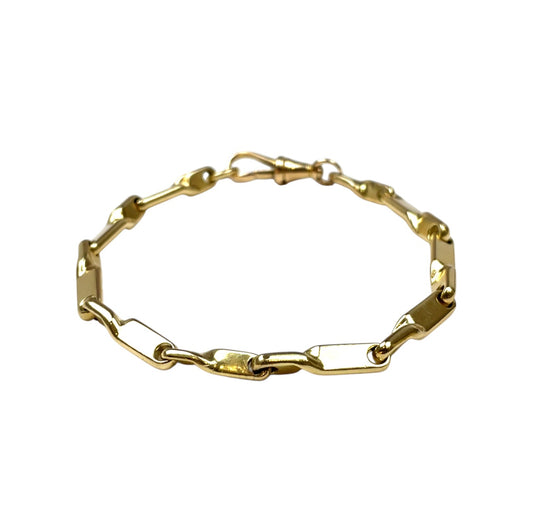18ct Yellow Gold Bar Link Bracelet (8")