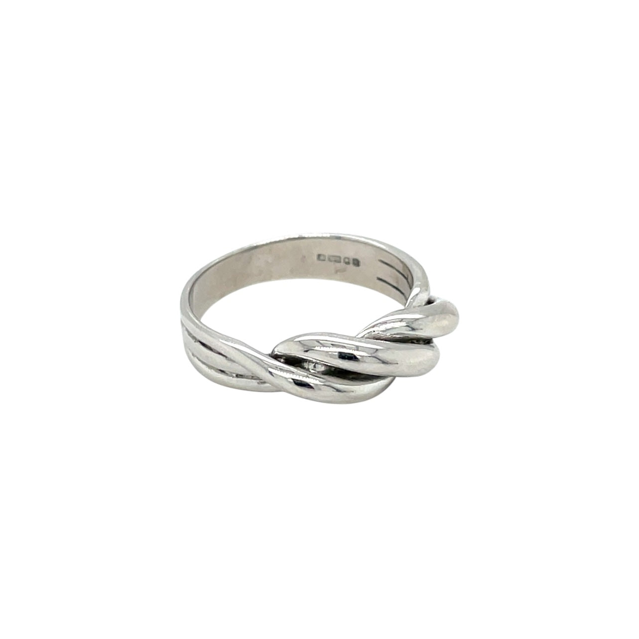 9ct White Gold Twisted Band Ring (L)