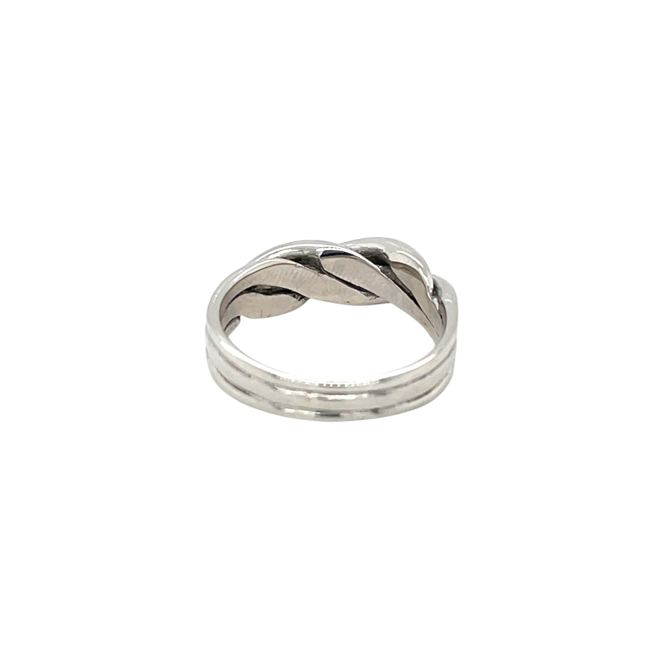9ct White Gold Twisted Band Ring (L)