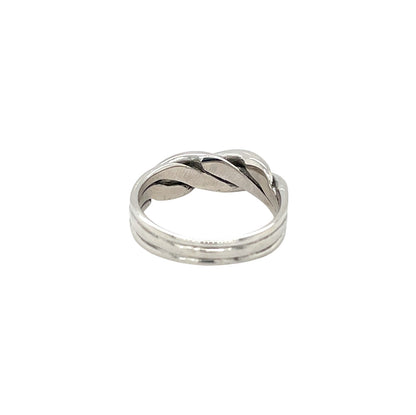 9ct White Gold Twisted Band Ring (L)