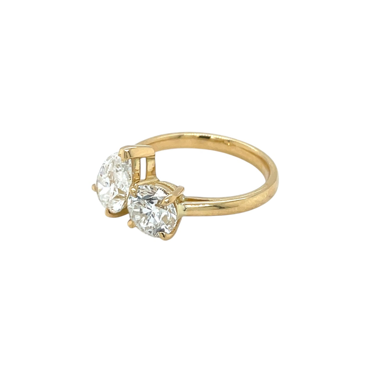 18ct Yellow Gold Pear & Round Diamond Toi Et Moi Ring (M1/2)