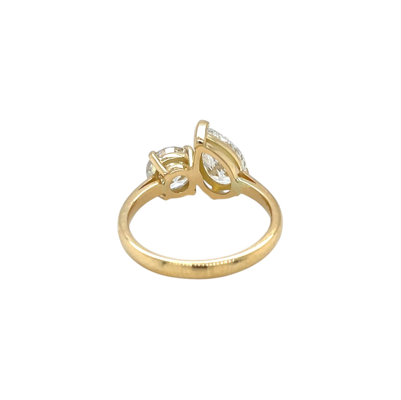18ct Yellow Gold Pear & Round Diamond Toi Et Moi Ring (M1/2)