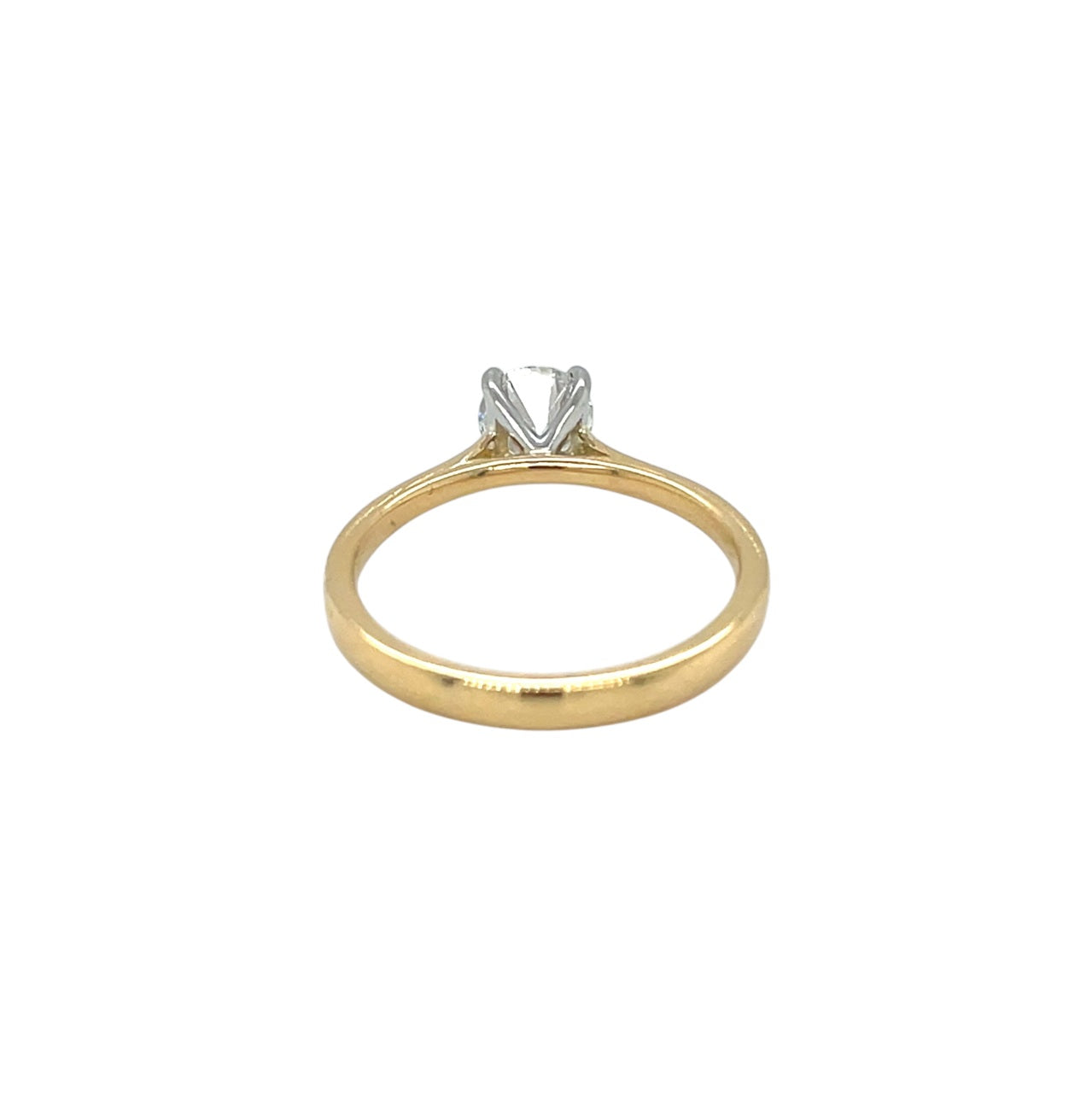 18ct Yellow Gold & Platinum Diamond Solitaire Ring (M)