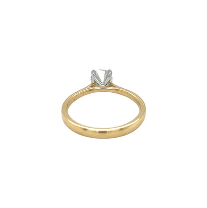 18ct Yellow Gold & Platinum Diamond Solitaire Ring (M)