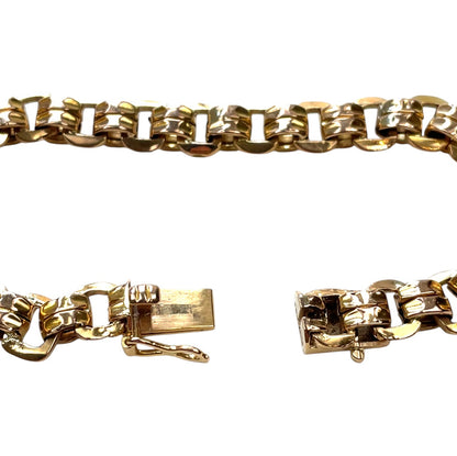 18ct Rose Gold Fancy Link Bracelet (7")
