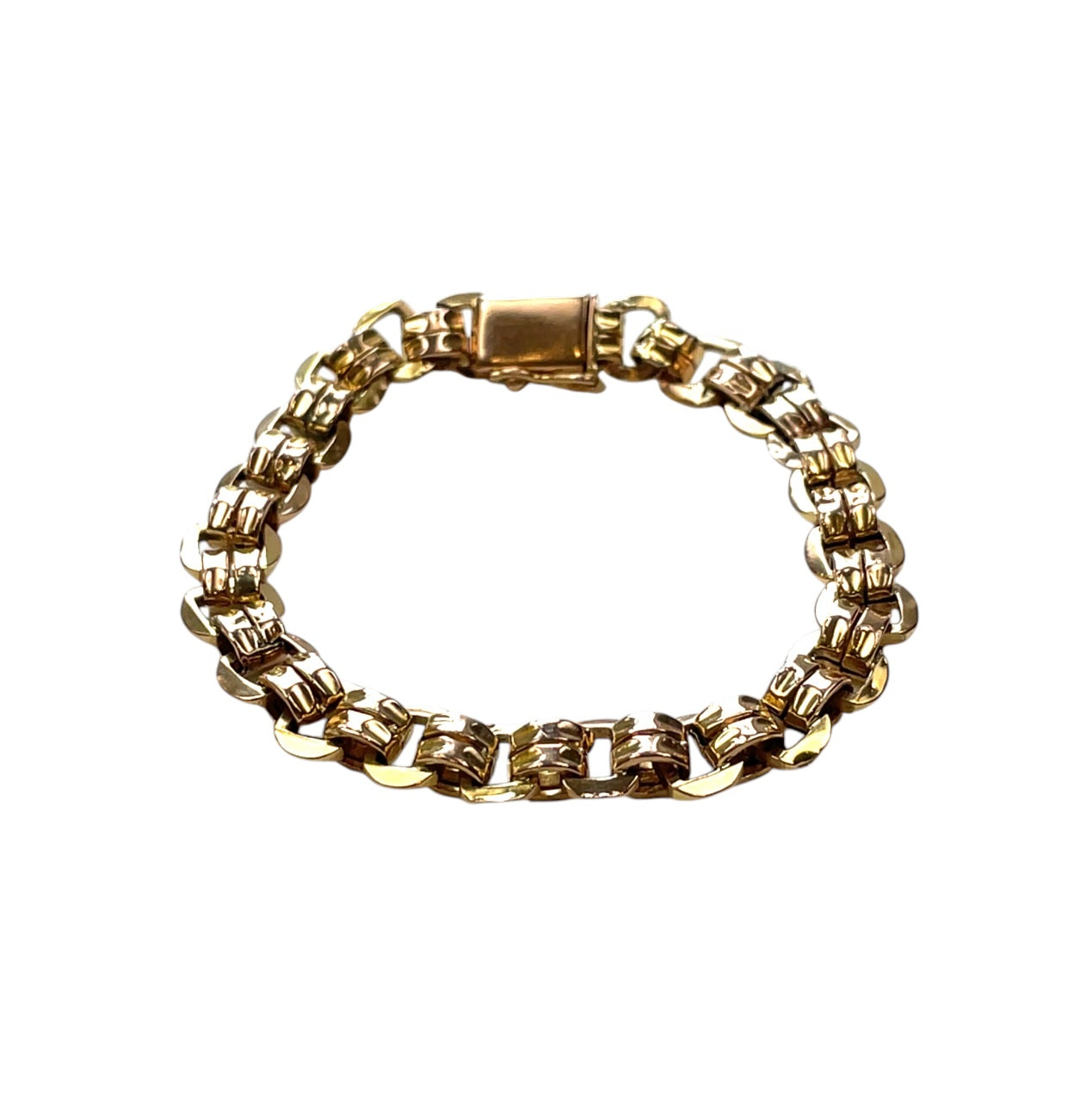 18ct Rose Gold Fancy Link Bracelet (7")