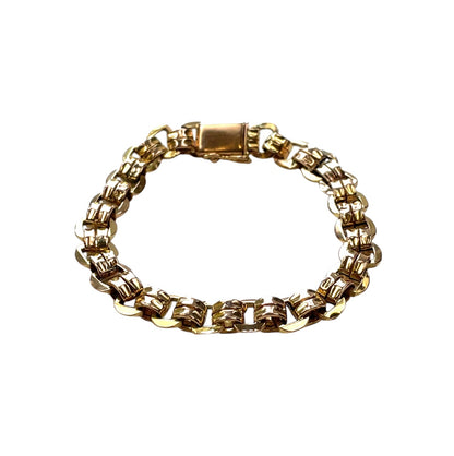 18ct Rose Gold Fancy Link Bracelet (7")