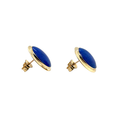 9ct Yellow Gold Lapis Lazuli Stud Earrings