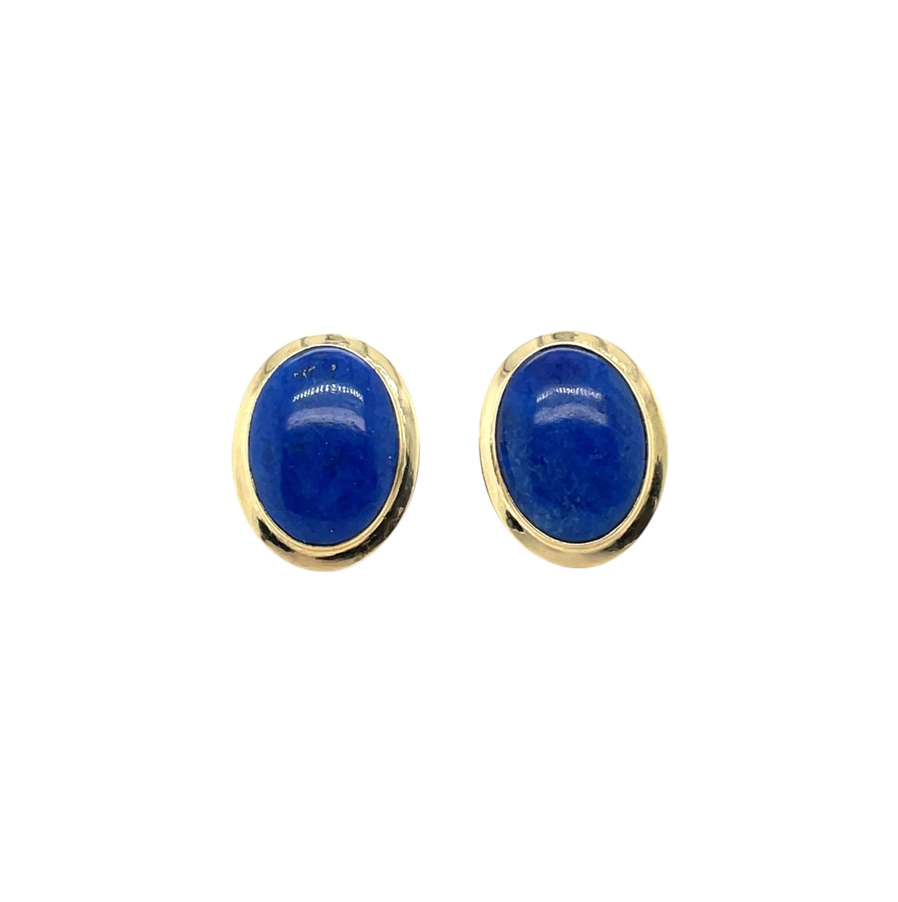 9ct Yellow Gold Lapis Lazuli Stud Earrings