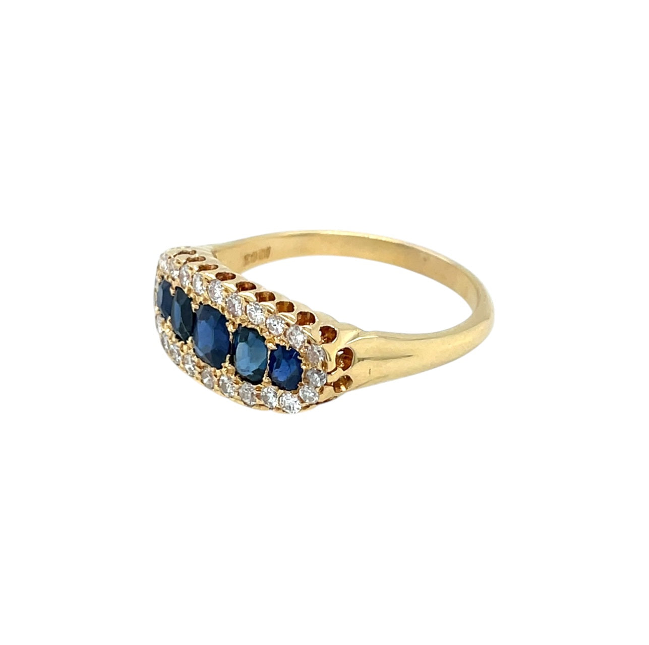 18ct Yellow Gold Sapphire & Diamond Ring (R)