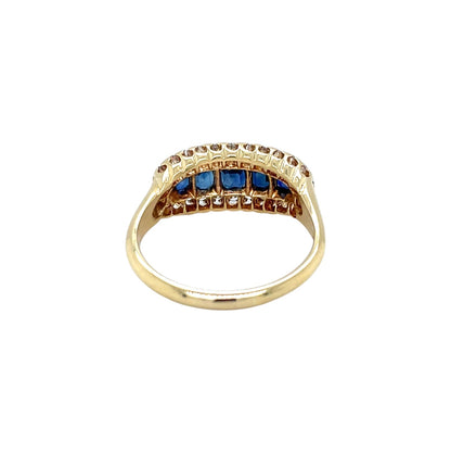 18ct Yellow Gold Sapphire & Diamond Ring (R)