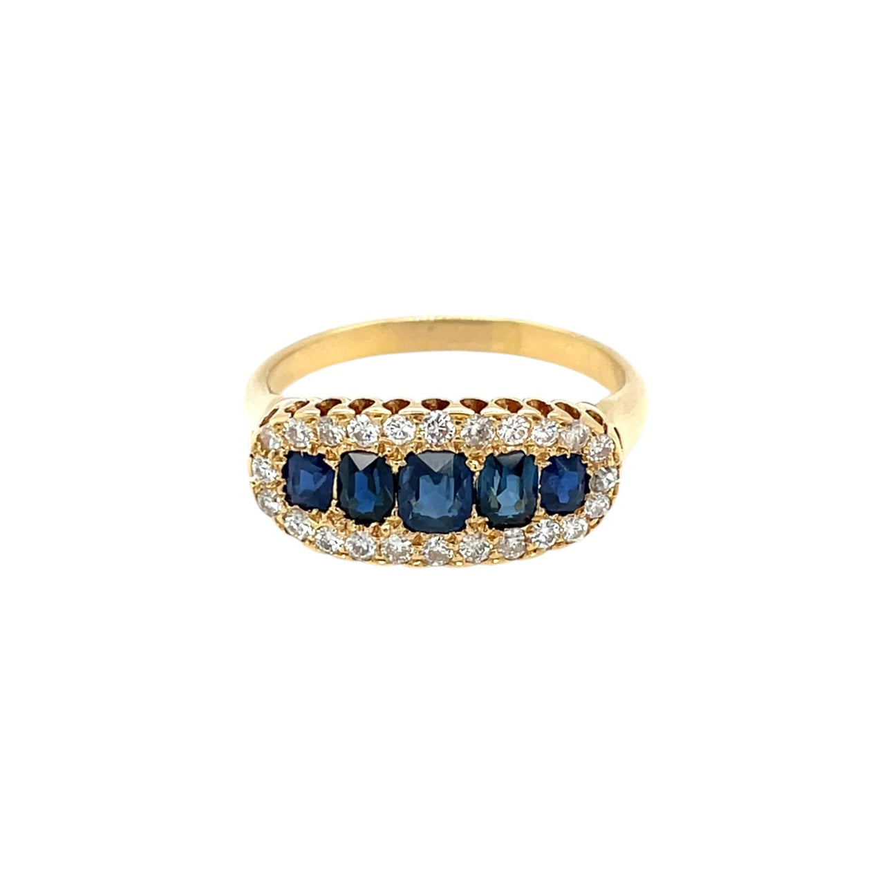 18ct Yellow Gold Sapphire & Diamond Ring (R)