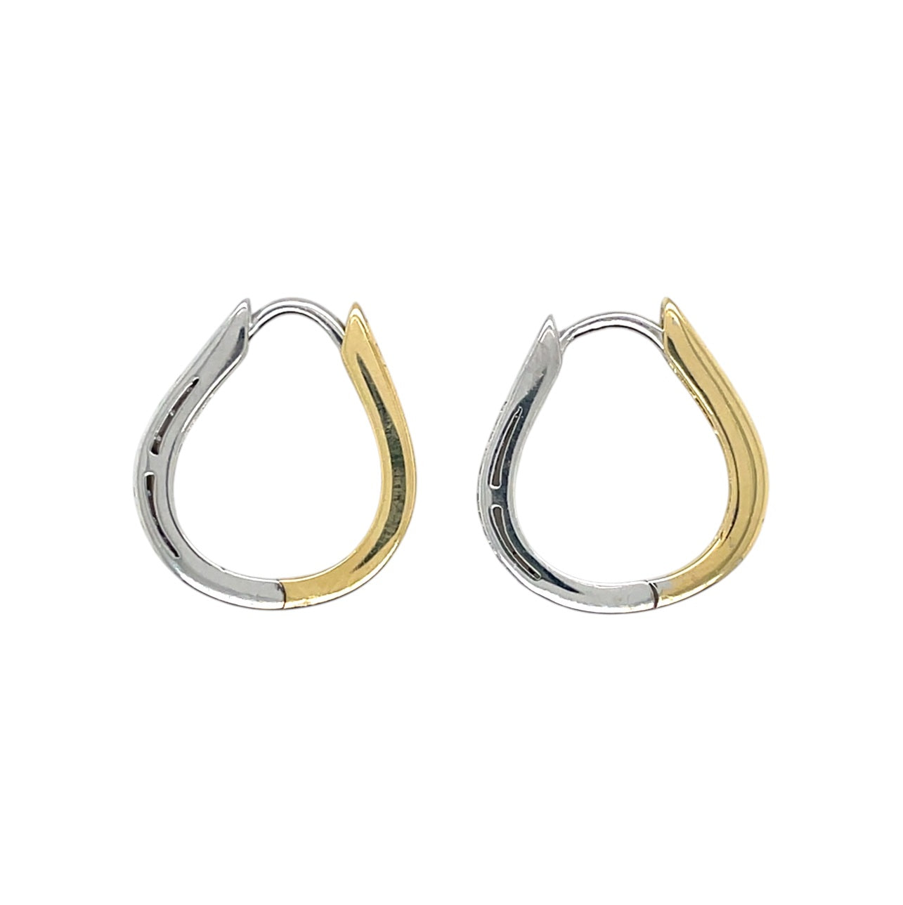 18ct Yellow & White Gold Diamond Reversible Earrings