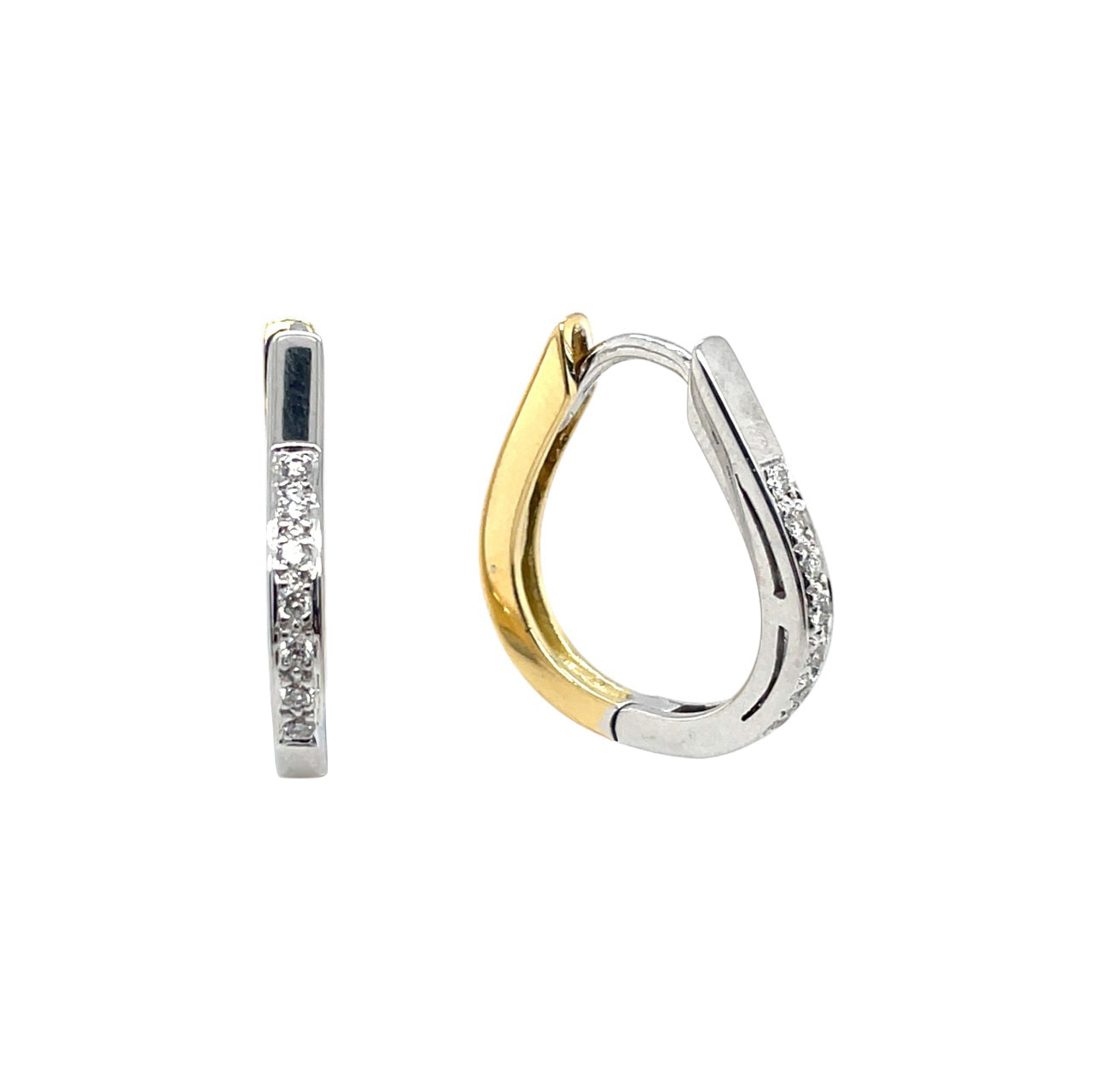 18ct Yellow & White Gold Diamond Reversible Earrings