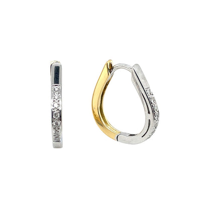 18ct Yellow & White Gold Diamond Reversible Earrings