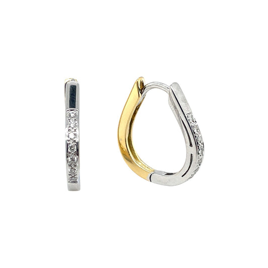 18ct Yellow & White Gold Diamond Reversible Earrings