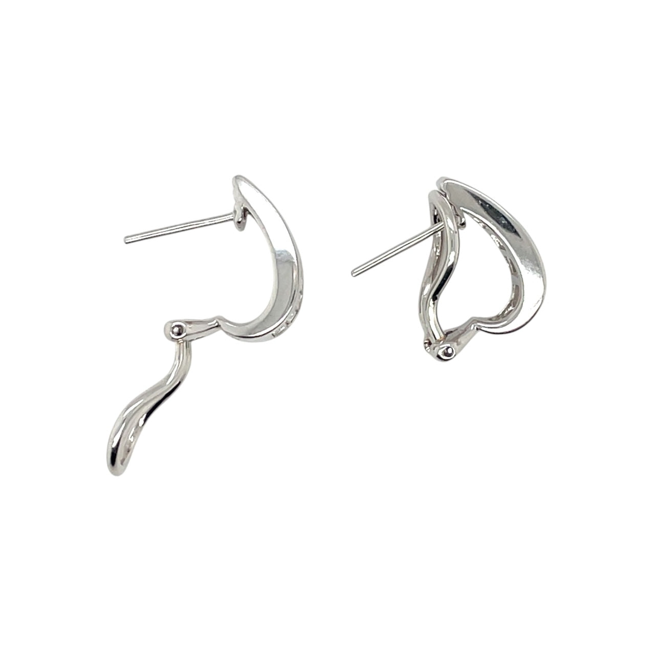 18ct White Gold Baguette Cut Diamond Hoop Earrings