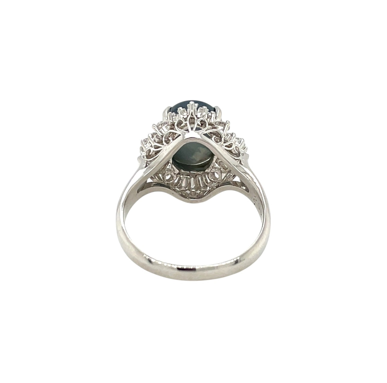 Platinum Opal & Diamond Cluster Ring (L)