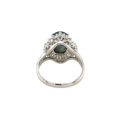 Platinum Opal & Diamond Cluster Ring (L)