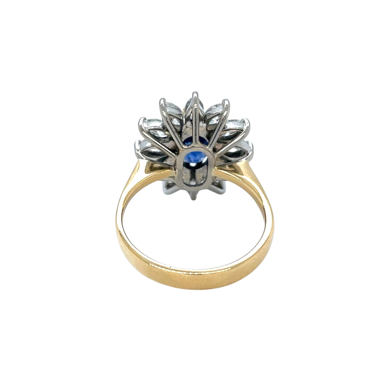 18ct Yellow Gold Sapphire & Diamond Cluster Ring (L1/2)