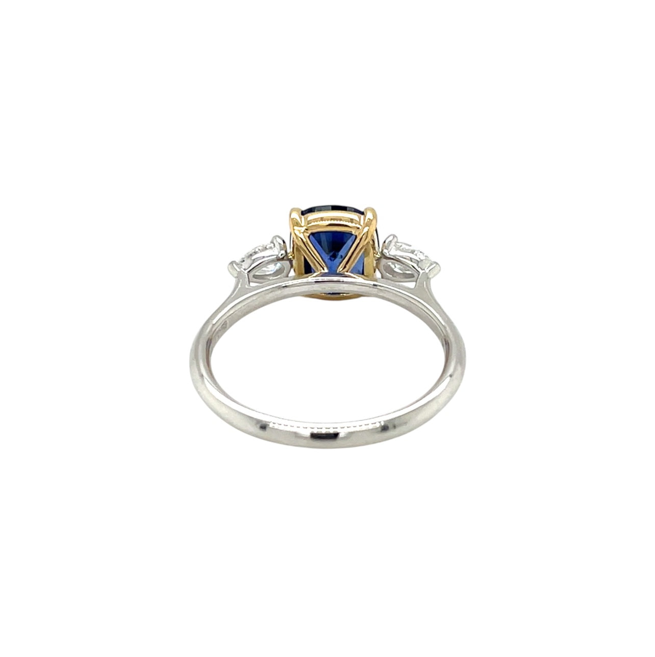 18ct White & Yellow Gold Sapphire & Diamond Trilogy Ring (N)