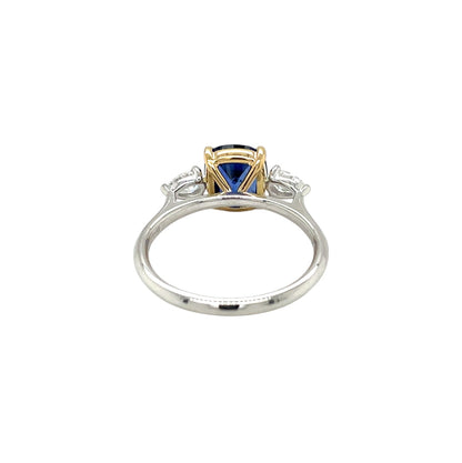 18ct White & Yellow Gold Sapphire & Diamond Trilogy Ring (N)