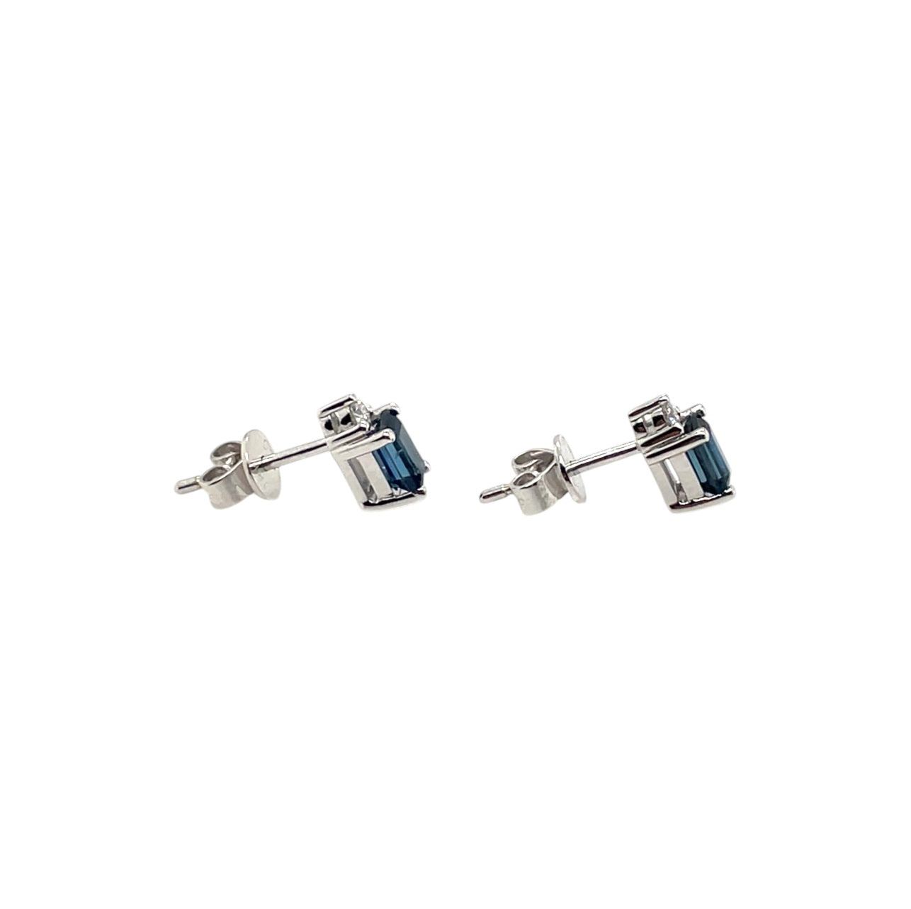 18ct White Gold Sapphire & Diamond Stud Earrings